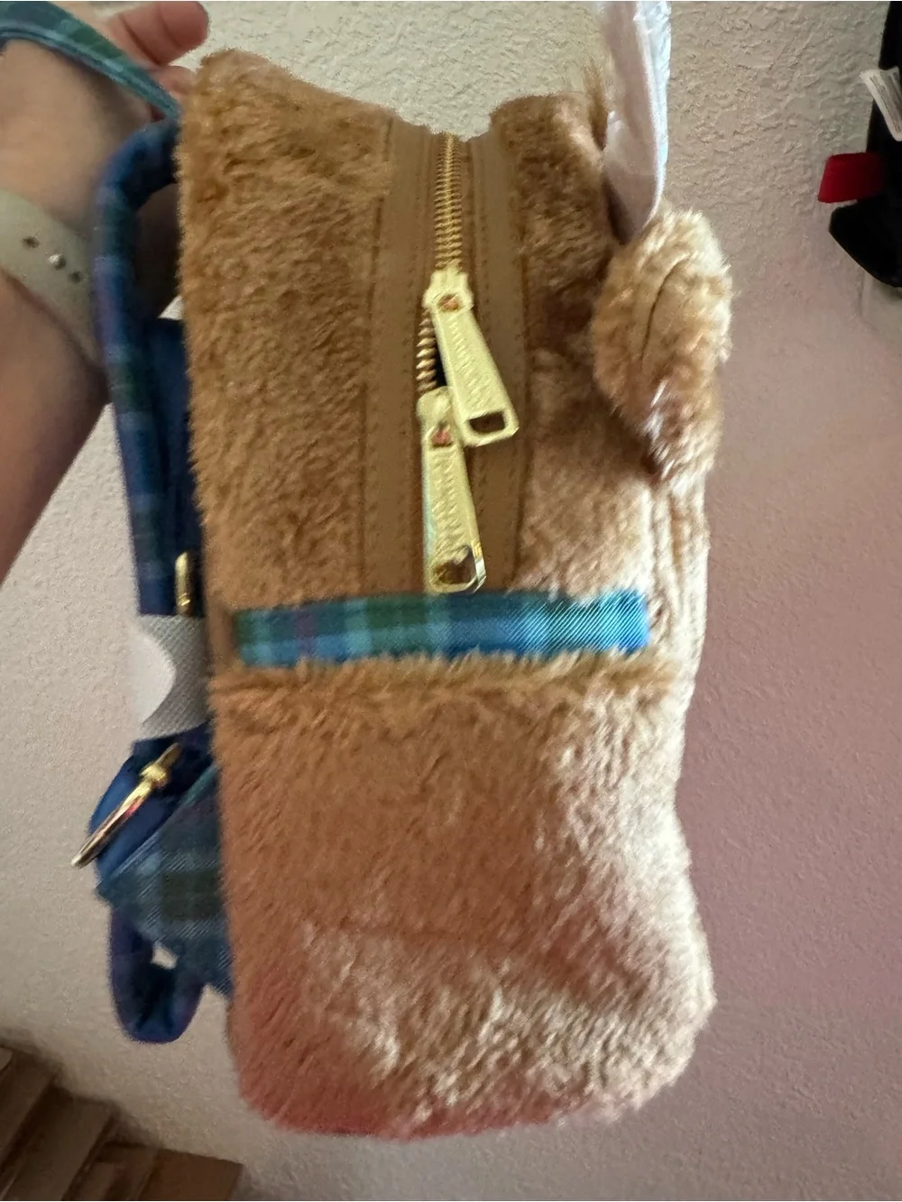 Loungefly Plush Highland Cattle Backpack - Brown with Pink Horns
